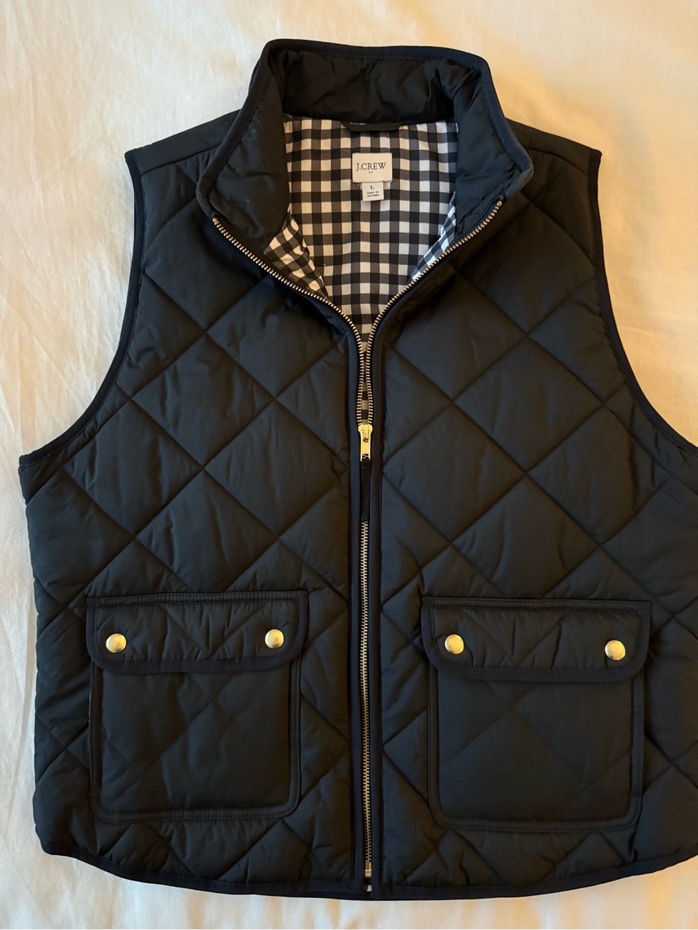 J. Crew Factory Black Quilted Vest